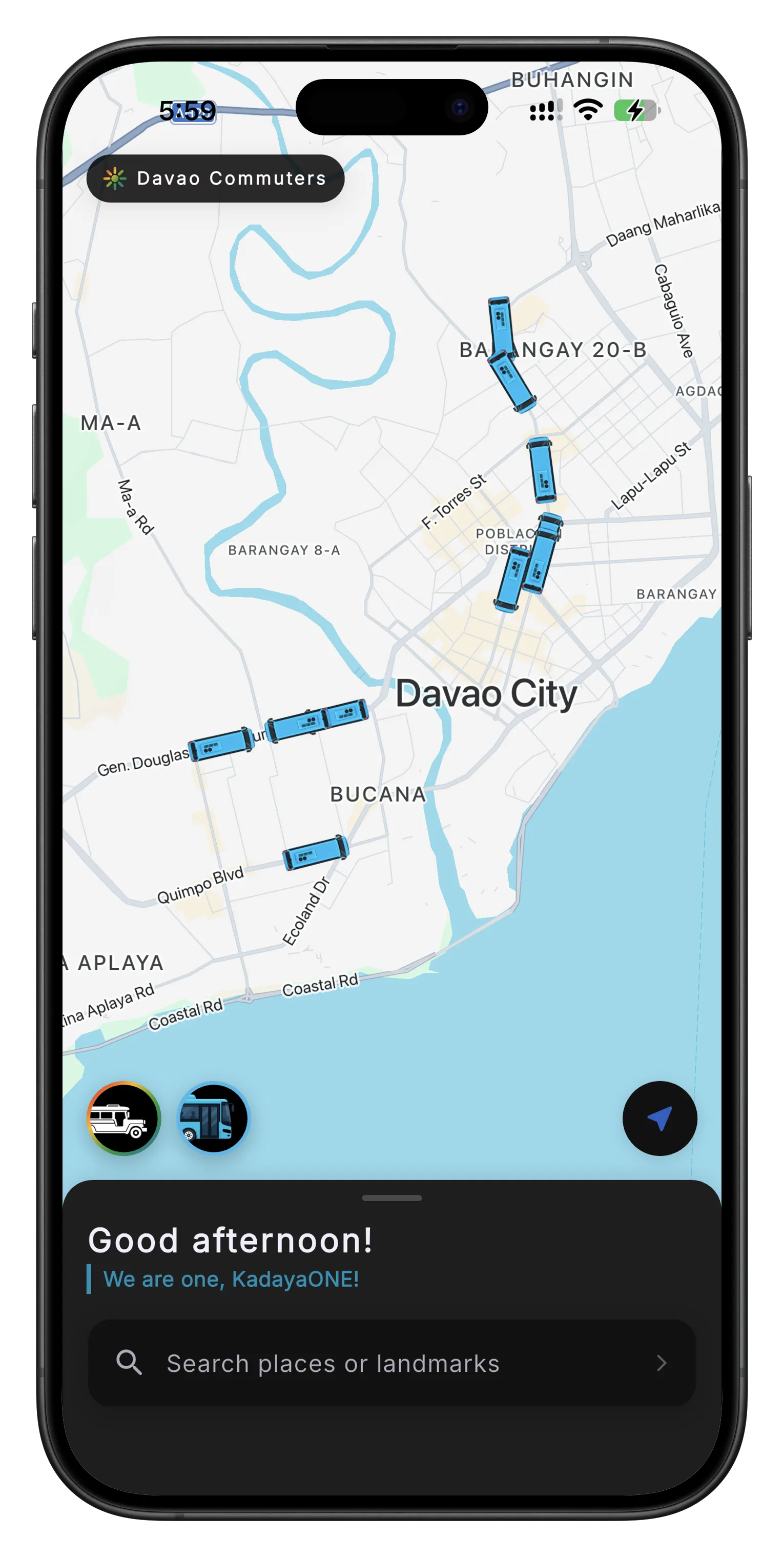Davao Commuters: See every DIBS bus, live.