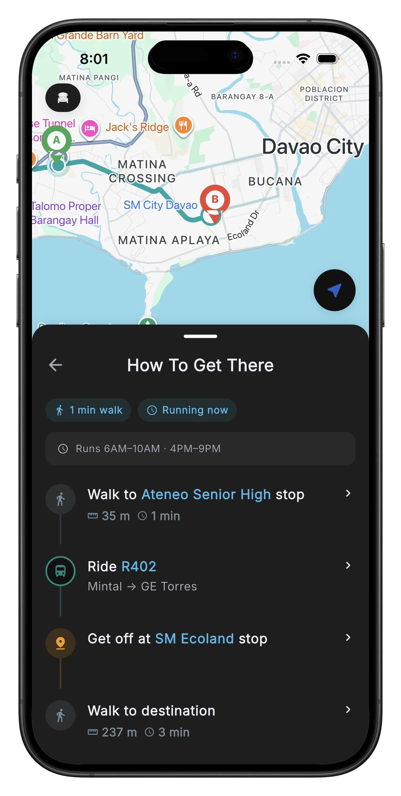 Davao Commuters: Tell it where you're going.